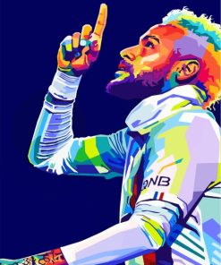 Colorful Neymar Player Pop Art paint by numbers