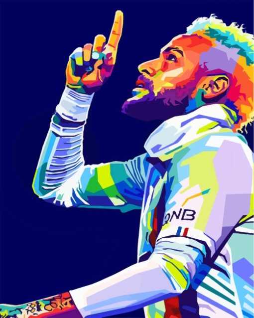 Colorful Neymar Player Pop Art paint by numbers