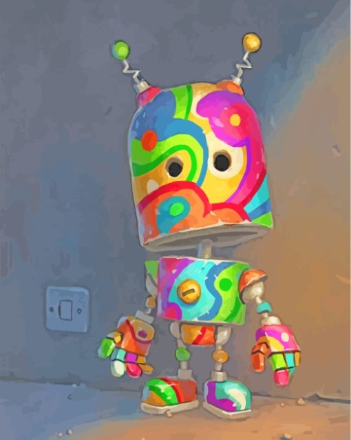 Colorful Robot paint by numbers
