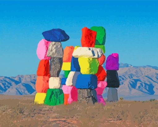 Colorful Rocks Las Vegas paint by numbers