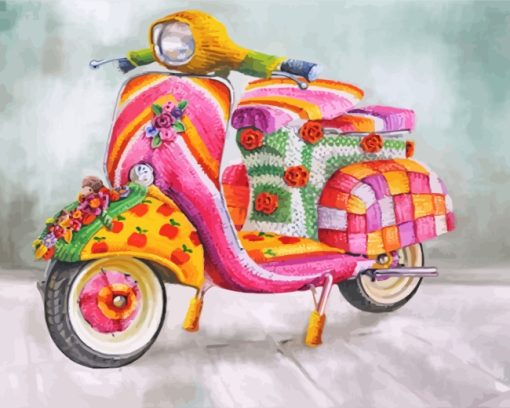 Colorful Vespa paint by numbers