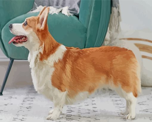 Aesthetic Corgi Dog paint by numbers