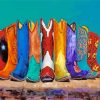 Colorful Cowboy Boots paint by numbers