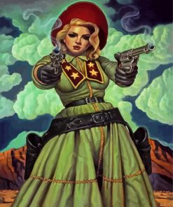 Classy Cowgirl Gunslinger paint by numbers
