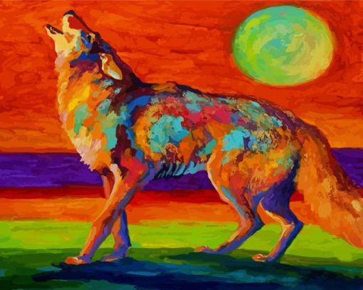 Coyote Howling Art paint by numbers