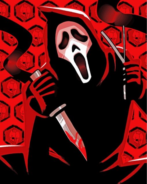 Creepy Ghostface Illustration paint by numbers