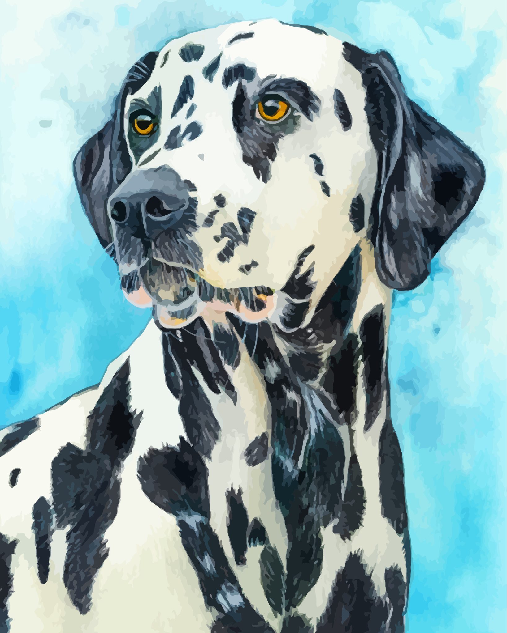 Dalmatian Dog Art paint by numbers