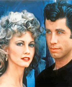 Danny Zuko And Betty Rizzo Grease paint by numbers