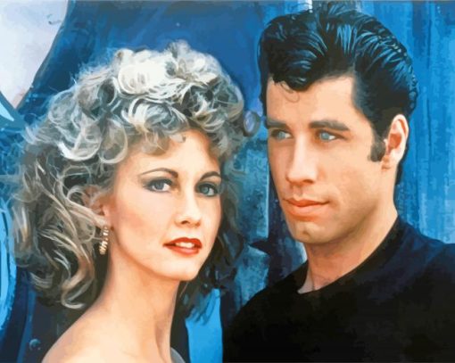 Danny Zuko And Betty Rizzo Grease paint by numbers
