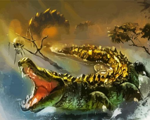 Deadly Crocodile Animal paint by numbers