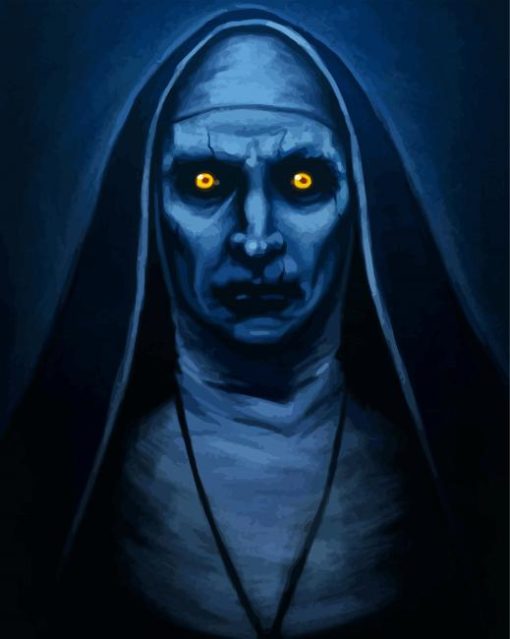 Scary Demon Nun paint by numbers