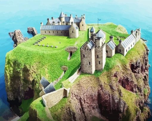 Dunnottar Castle Scotland paint by numbers