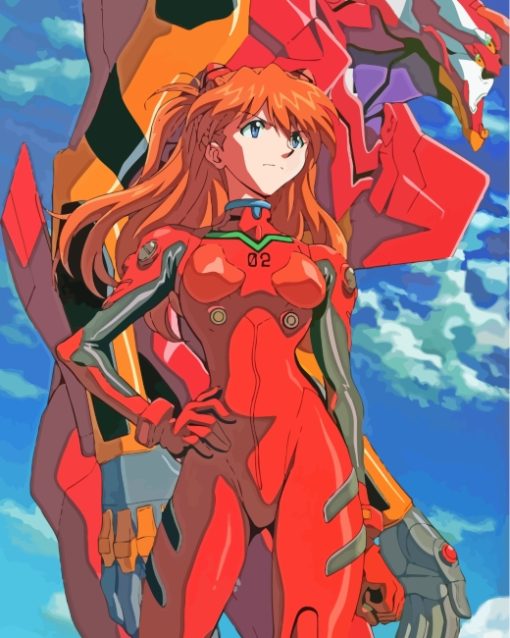 Evangelion Asuka Anime paint by numbers