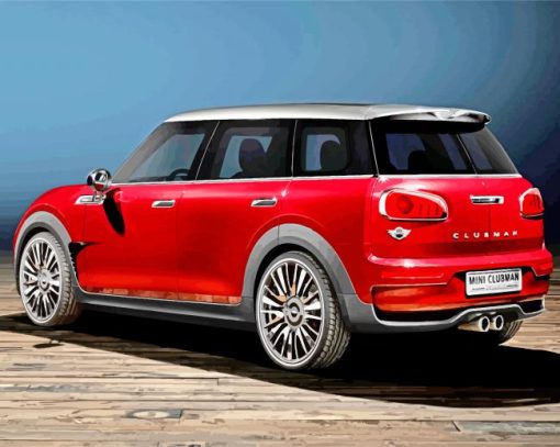 Red Mini Cooper F54 Car paint by numbers