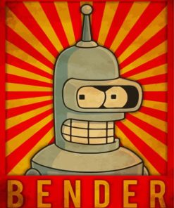 Futurama Bender Robot paint by numbers