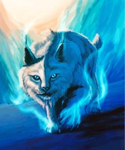 Blue Wild Lynx paint by numbers