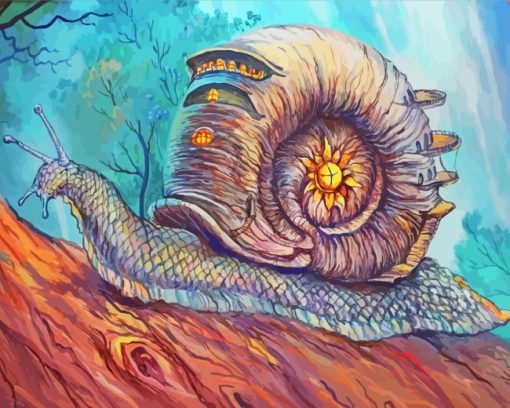 Fantasy Snail Molluscan paint by numbers