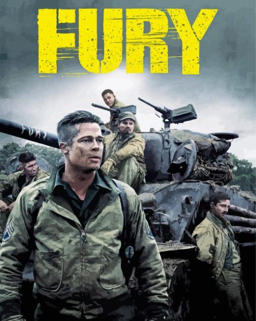 Fury Movie Poster paint by numbers
