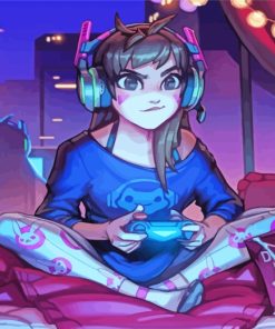 Gamer Girl Art paint by numbers