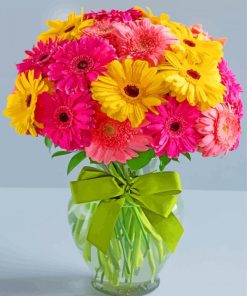 Pink And Yellow Gerberas paint by numbers