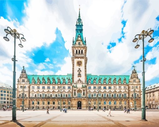 Germany Hamburg Townhall paint by numbers
