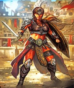 The Gladiator Warrior Lady paint by numbers