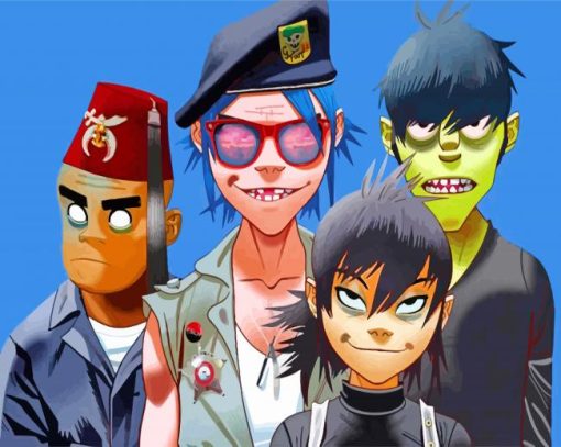 Gorillaz Characters paint by numbers
