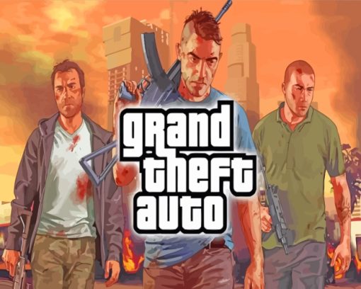 Grand Theft Auto Game paint by numbers