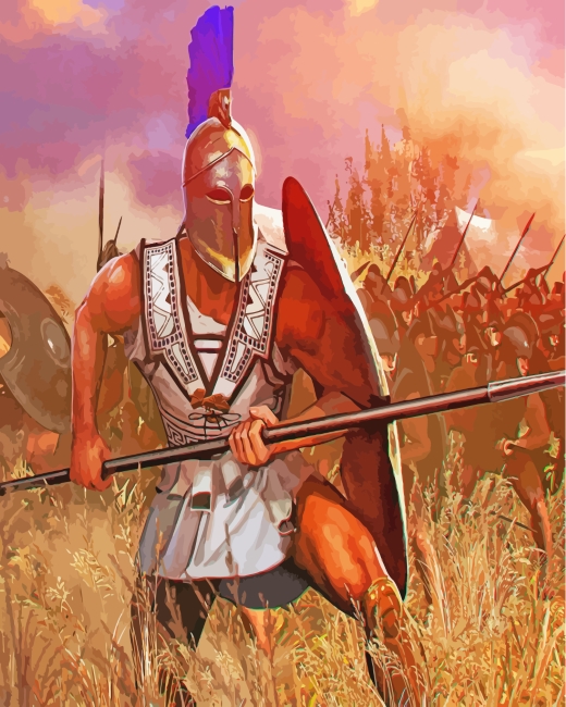 Greek Spartans Battle paint by numbers