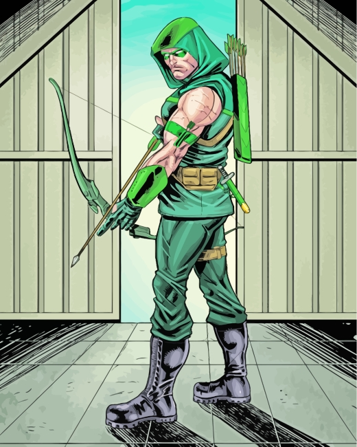 Green Arrow Superhero paint by numbers