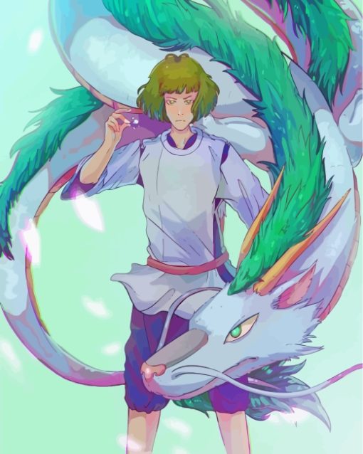 Haku Spirited Away Character paint by numbers