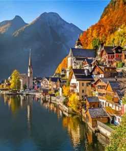 Hallstatt Lake Austria In The Summer paint by numbers