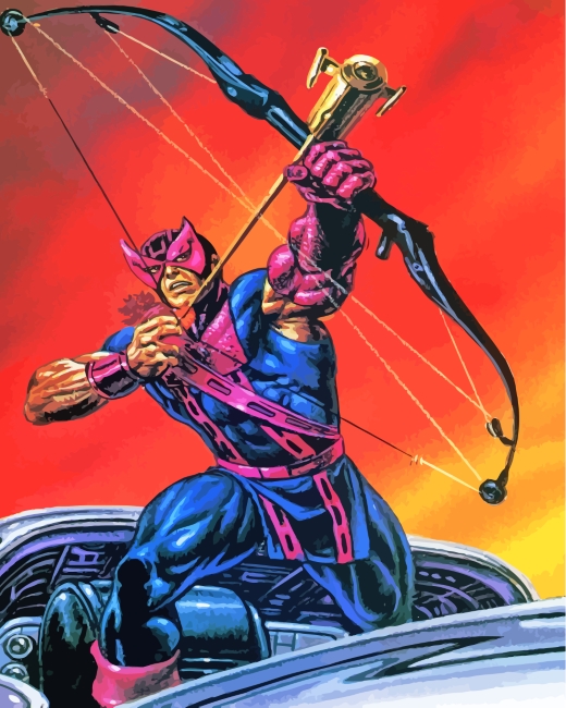 Hawkeye Marvel Comics paint by numbers