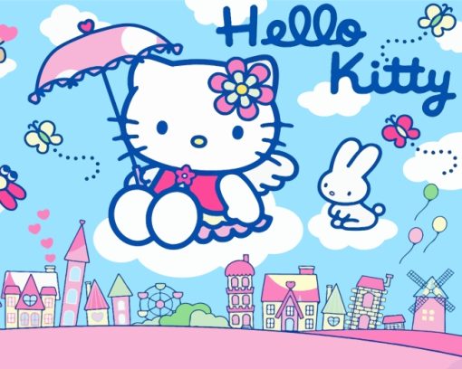 Aesthetic Hello Kitty paint by numbers