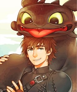 Hiccup How To Train Your Dragon paint by numbers