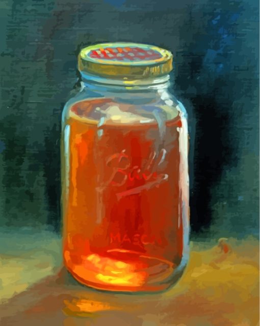Honey Glass Jar paint by numbers