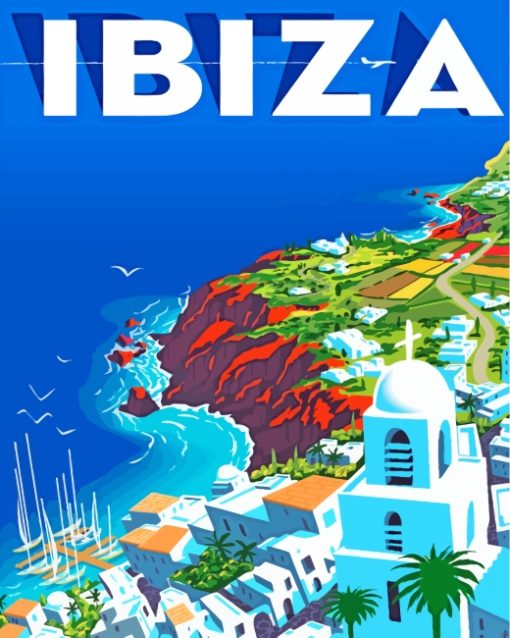 Ibiza Spain Poster paint by numbers