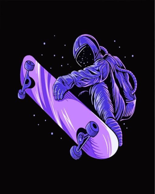 Illustration Astronaut Skater paint by numbers