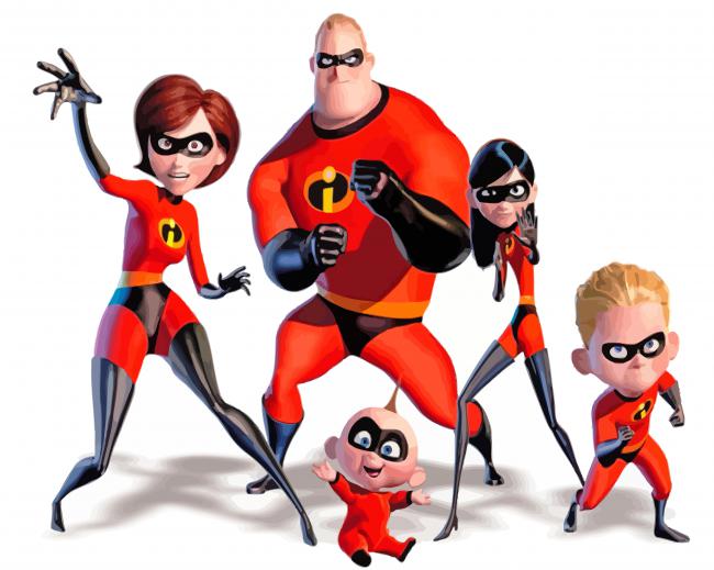 The Incredibles Movie paint by numbers