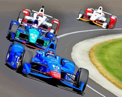 Aesthetic Indy Cars paint by numbers