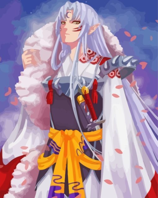 Sesshomaru Anime Character paint by numbers
