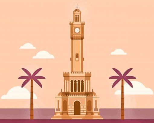 Izmir Clock Tower Illustration paint by numbers