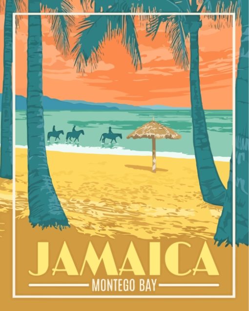 Jamaica Beach Poster paint by numbers
