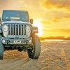 Sunset Jeep Wrangler paint by numbers