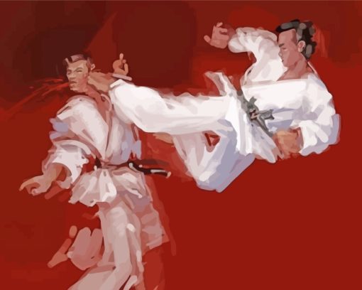 Karate Players Art paint by numbers