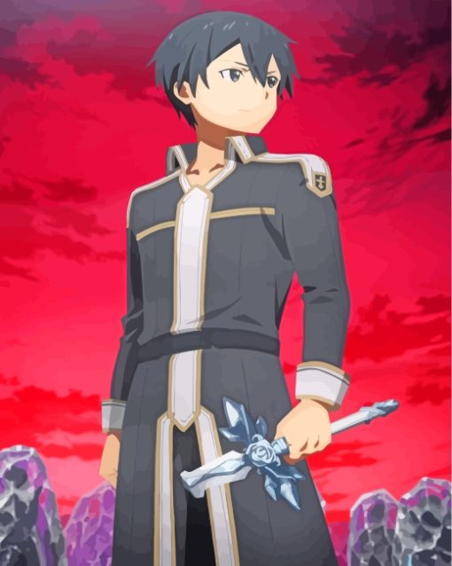 Kirito Japanese Character paint by numbers