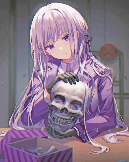 Kyoko Kirigiri With Skull Head paint by numbers