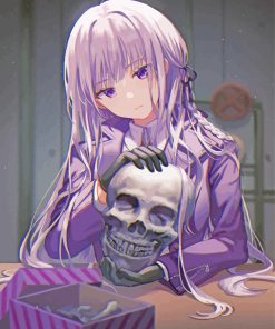 Kyoko Kirigiri With Skull Head paint by numbers