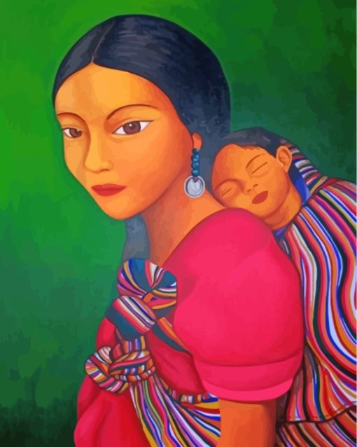 Latin Woman And Her Son paint by numbers