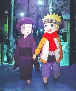 Little Hinata Hyuga And Naruto paint by numbers